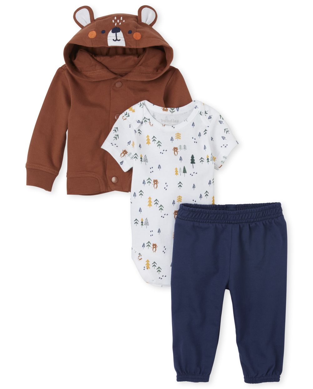 

Newborn Baby Boys Bear 3-Piece Playwear Set - Brown - The Children's Place