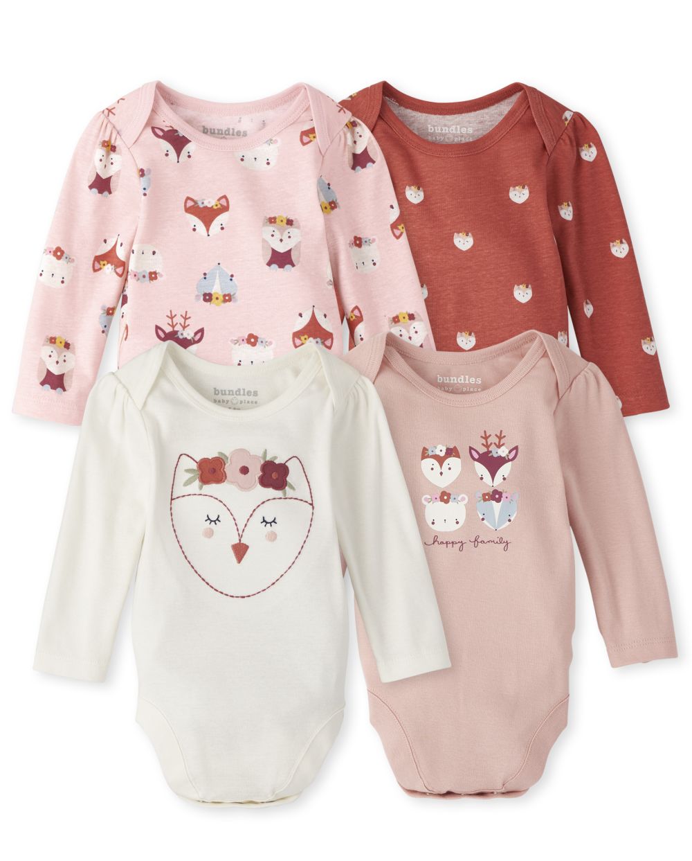 

Newborn Baby Owl Bodysuit 4-Pack - Red - The Children's Place