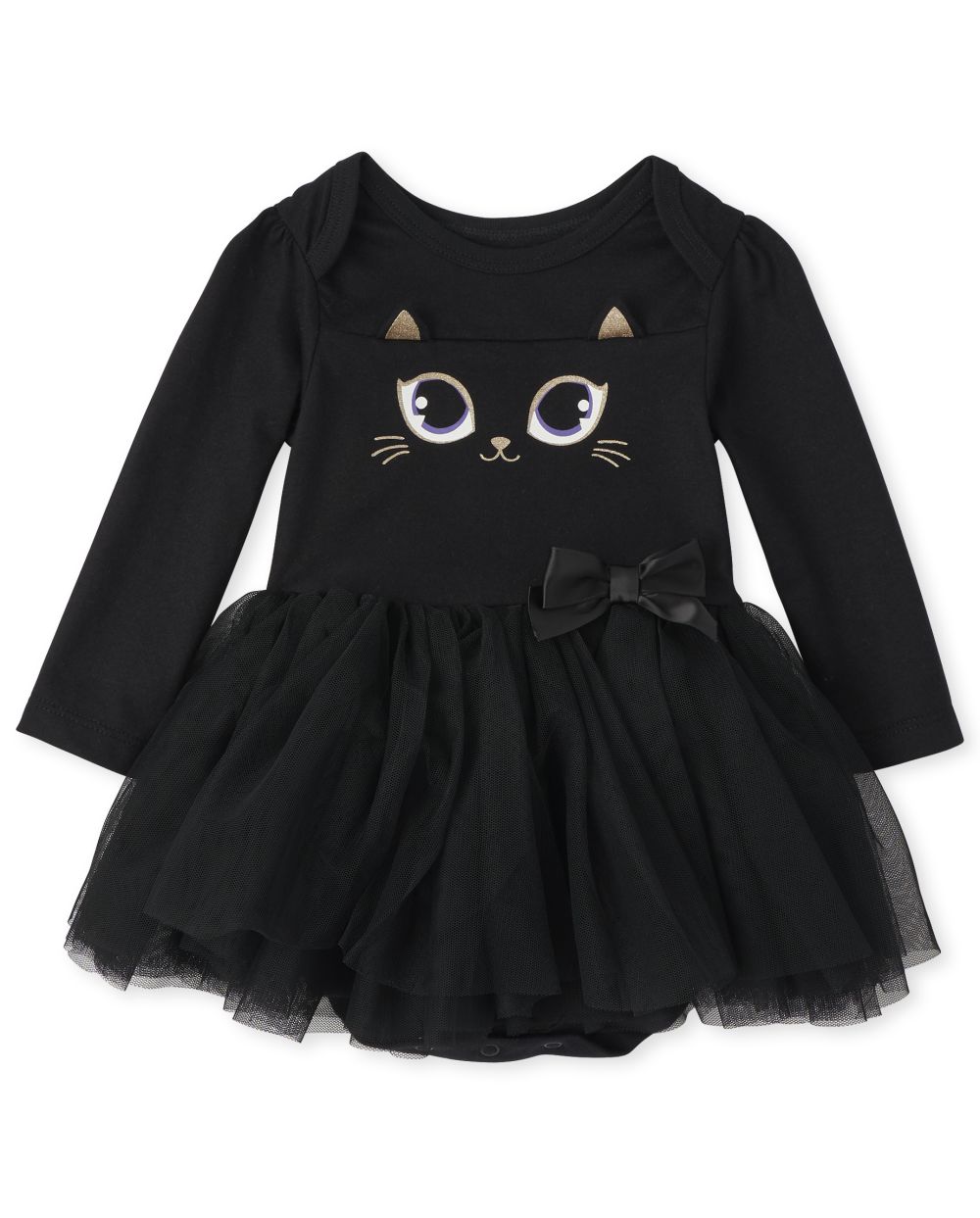 

Newborn Baby Halloween Cat Tutu Bodysuit Dress - Black - The Children's Place