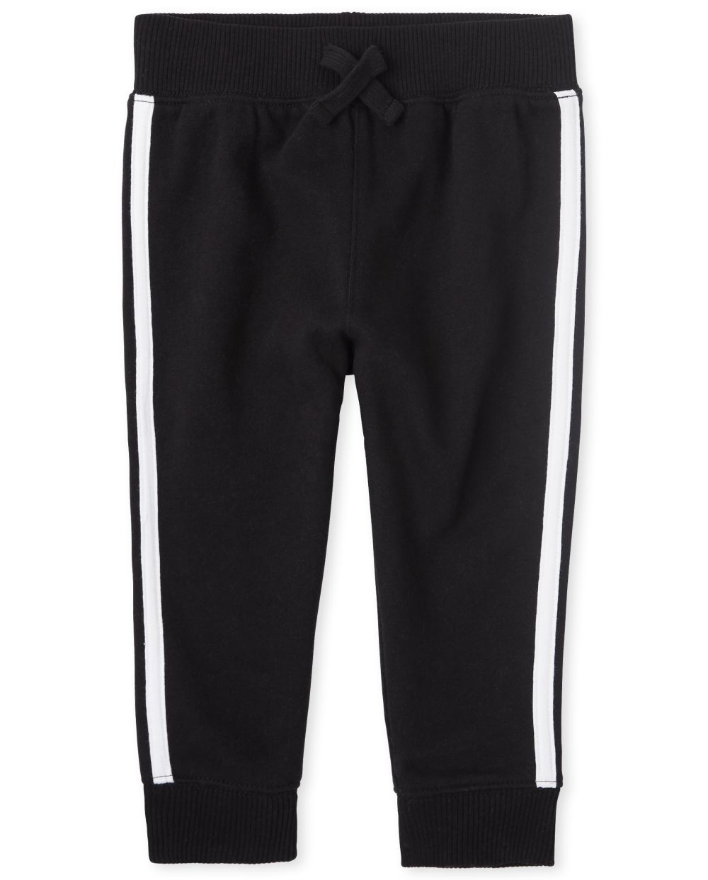 

Newborn Baby And Toddler Boys Active Side Stripe Fleece Jogger Pants - Black - The Children's Place
