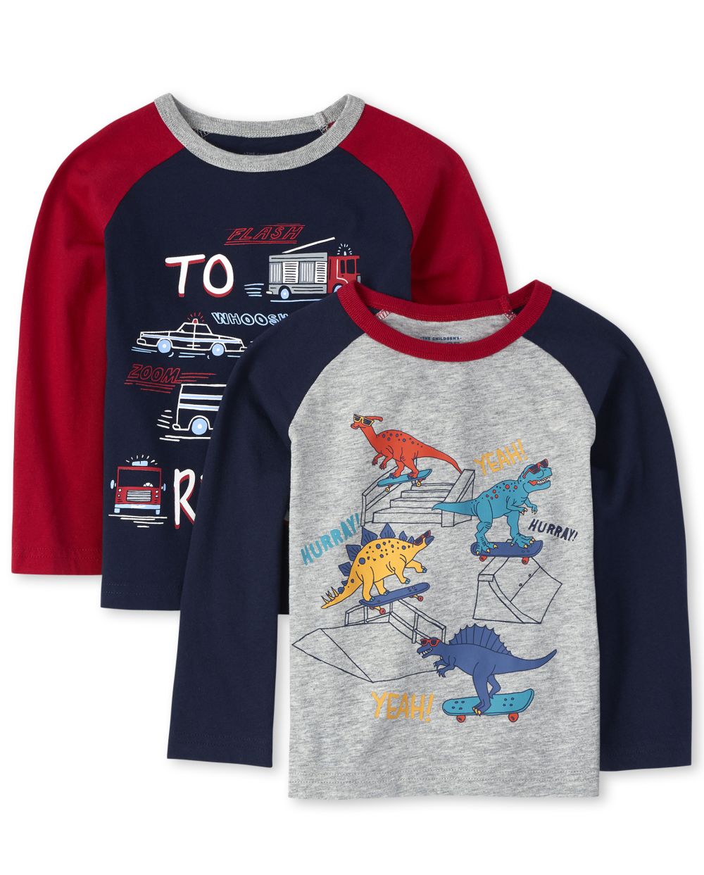 

s Baby And Toddler Boys Graphic Raglan Top 2-Pack - Blue - The Children's Place