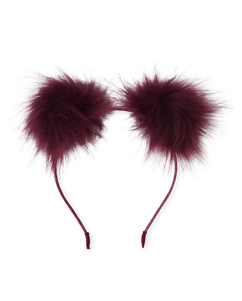 

Girls Faux Fur Glitter Pom Pom Headband - Red - The Children's Place