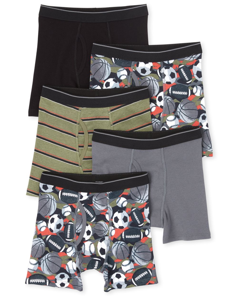 

Boys Boys Sports Boxer Briefs 5-Pack - Gray - The Children's Place