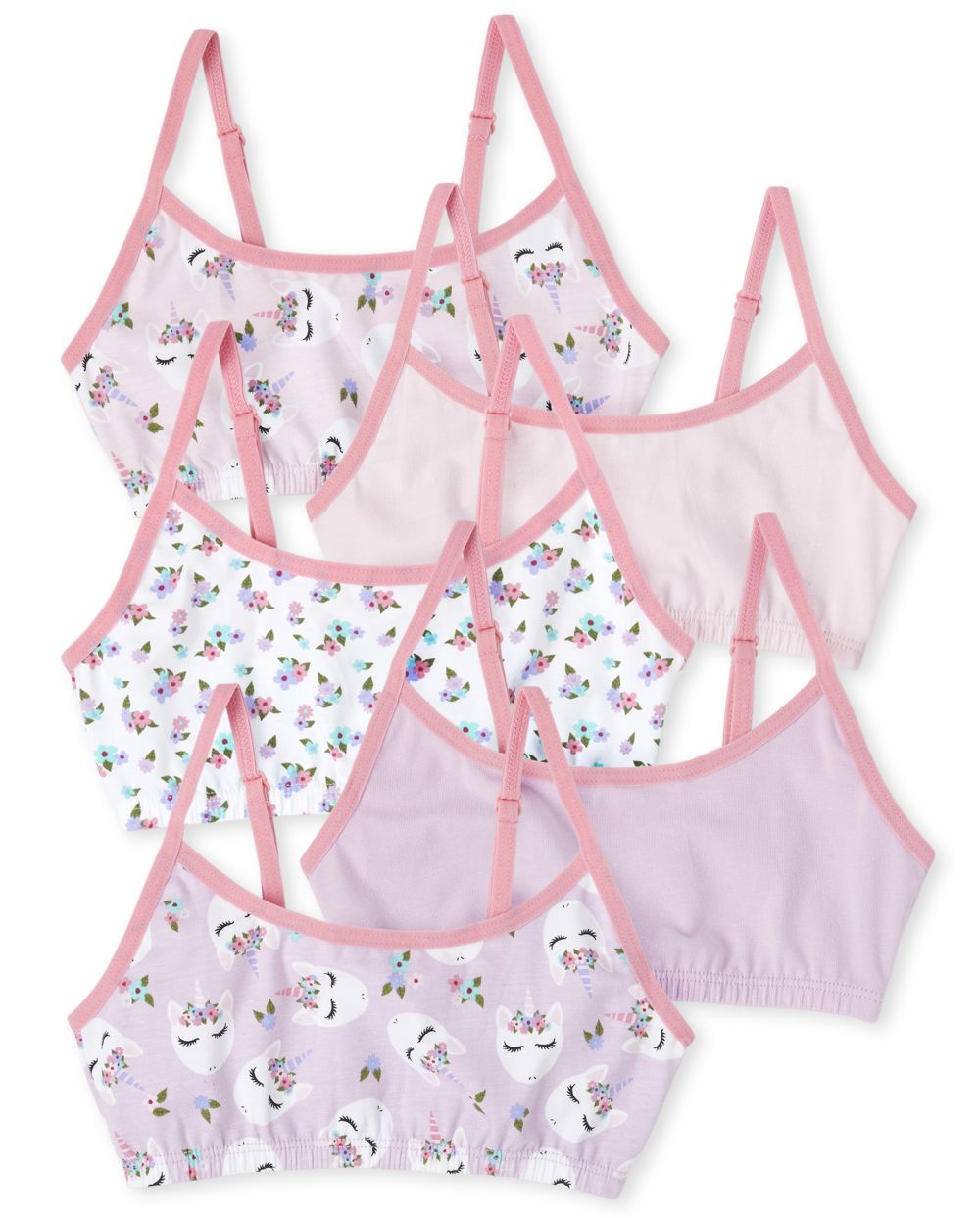 

s Unicorn Bralette 5-Pack - Pink - The Children's Place