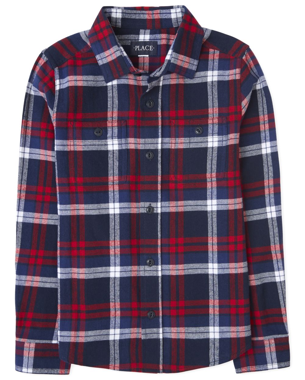 

s Boys Matching Family Plaid Flannel Button Down Shirt - Blue - The Children's Place