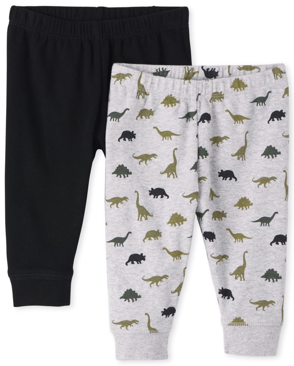 

Newborn Baby Boys Dino Pants 2-Pack - Black - The Children's Place