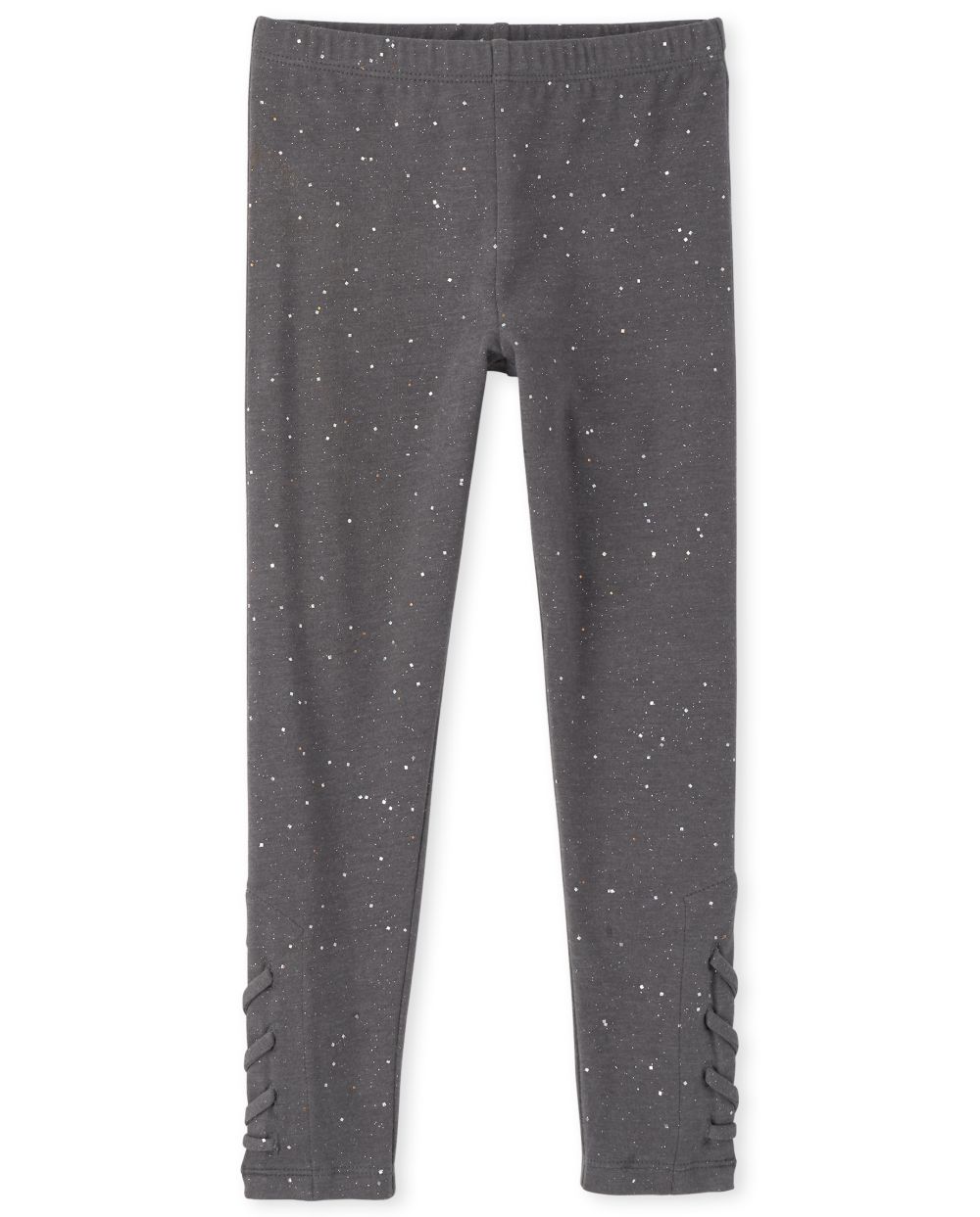 

Girls Sparkle Lace Up Leggings - Gray - The Children's Place