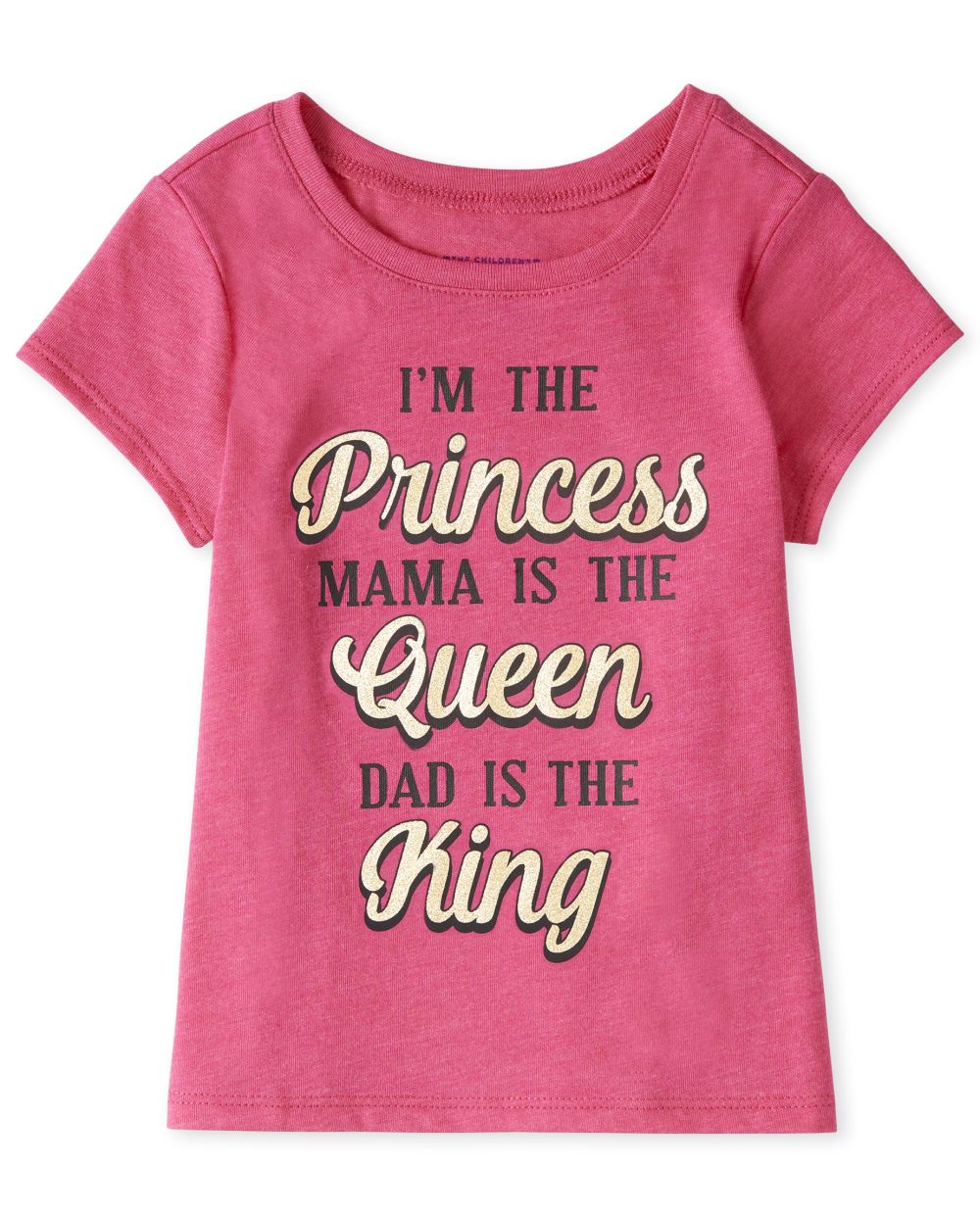

s Baby And Toddler Glitter Princess Mom Dad Graphic Tee - Pink T-Shirt - The Children's Place