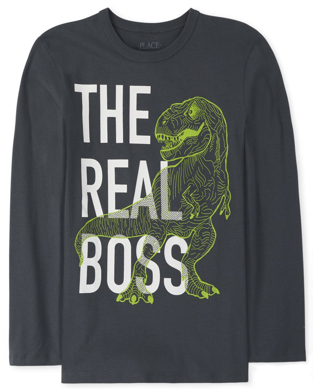 

s Boys Dino Boss Graphic Tee - Gray T-Shirt - The Children's Place