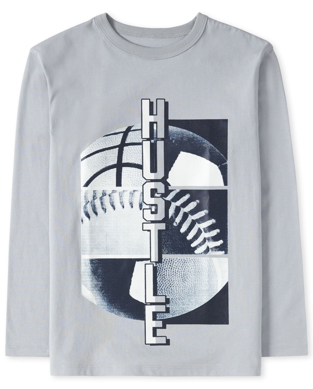 

s Boys Hustle Sports Graphic Tee - Gray T-Shirt - The Children's Place