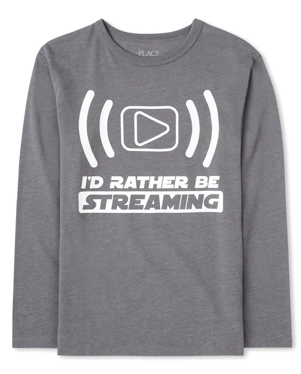 

s Boys Streaming Graphic Tee - Gray T-Shirt - The Children's Place