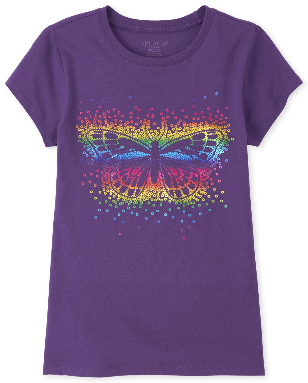 

s Glitter Rainbow Butterfly Graphic Tee - Purple T-Shirt - The Children's Place