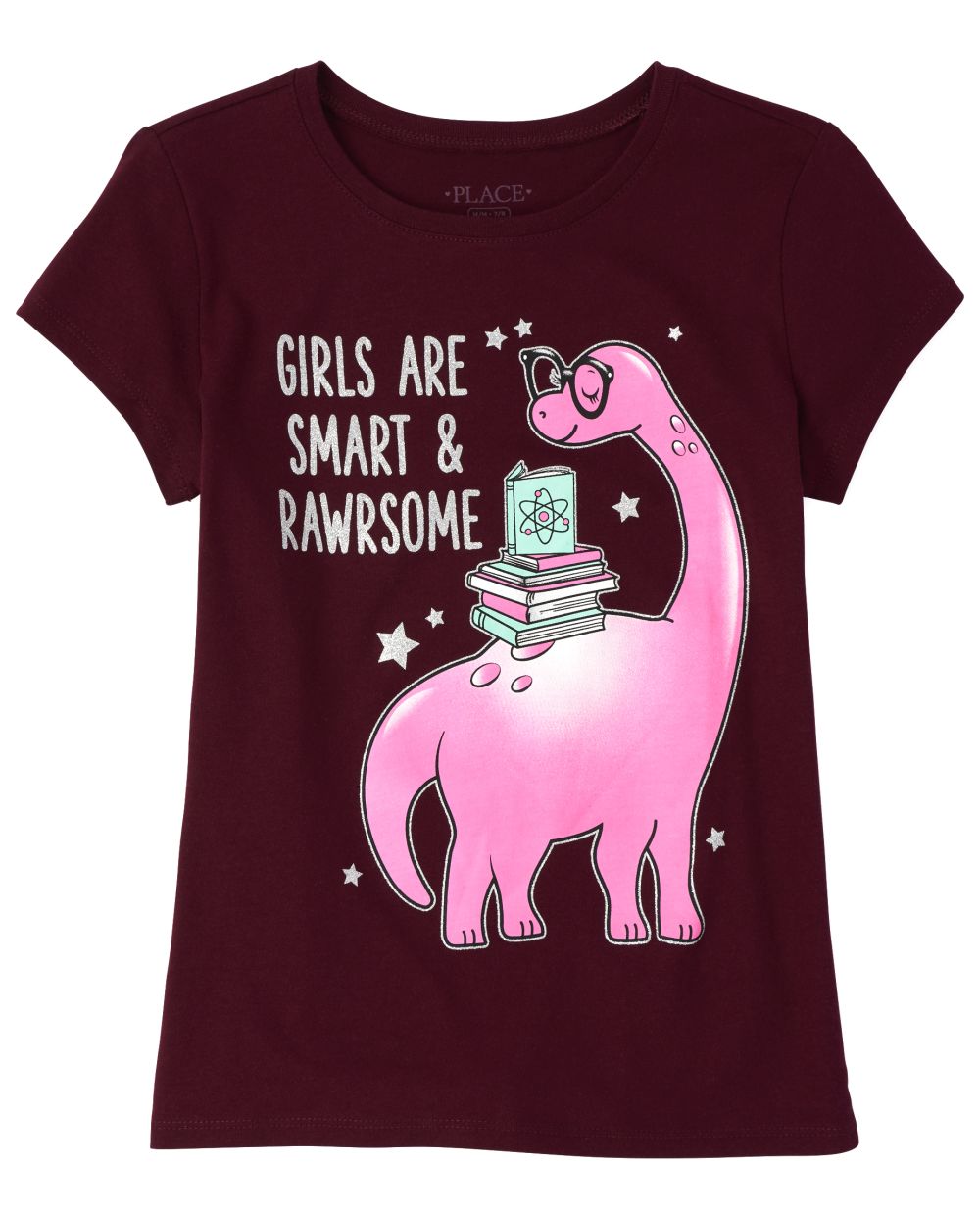 

Girls Smart And Rawrsome Graphic Tee - Red T-Shirt - The Children's Place