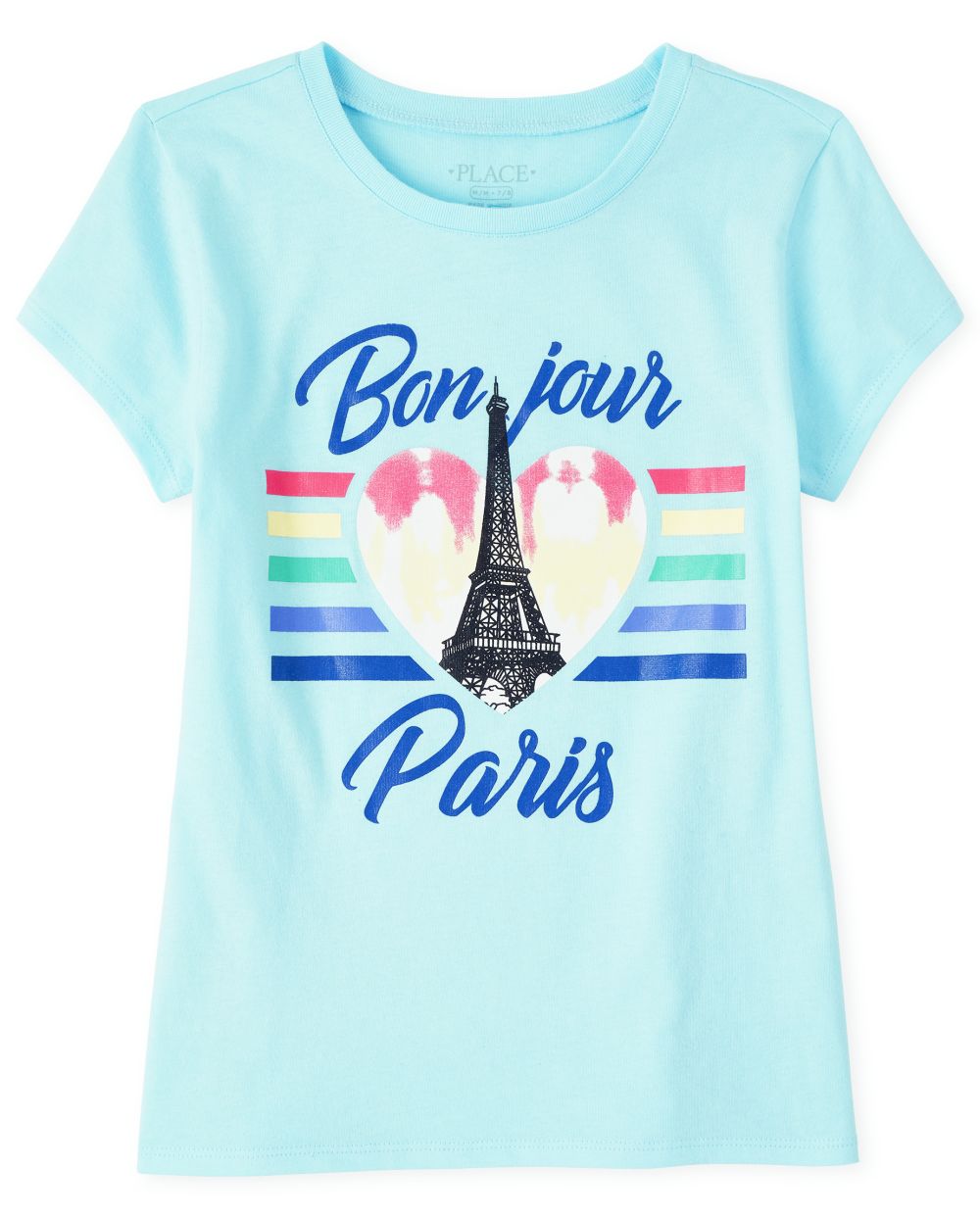 

s Glitter Paris Graphic Tee - Blue T-Shirt - The Children's Place