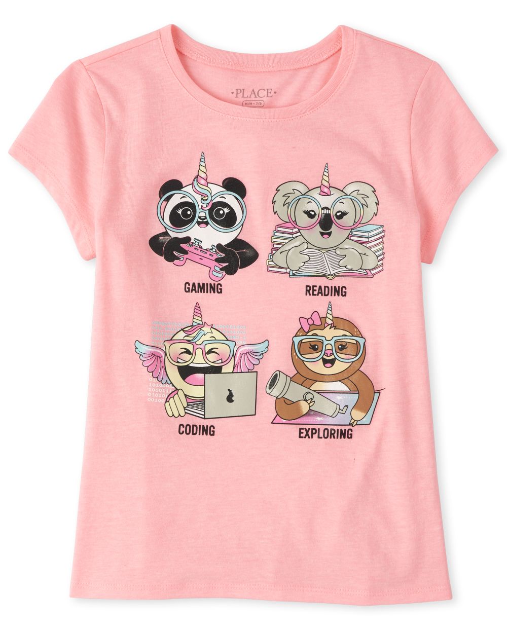 

s Glitter Pandacorn Graphic Tee - Pink T-Shirt - The Children's Place