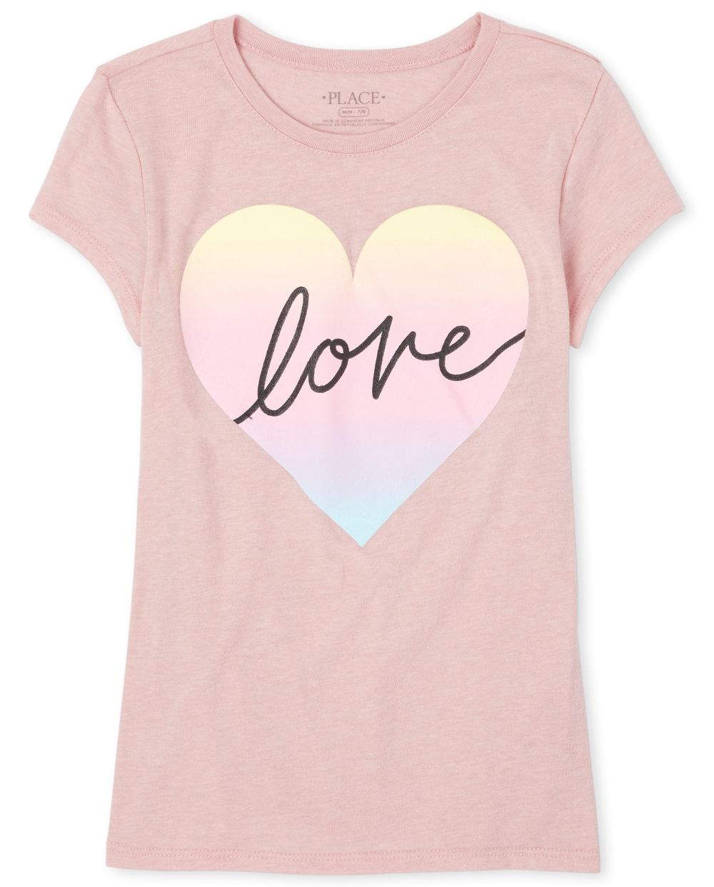 

Girls Rainbow Love Graphic Tee - Pink T-Shirt - The Children's Place