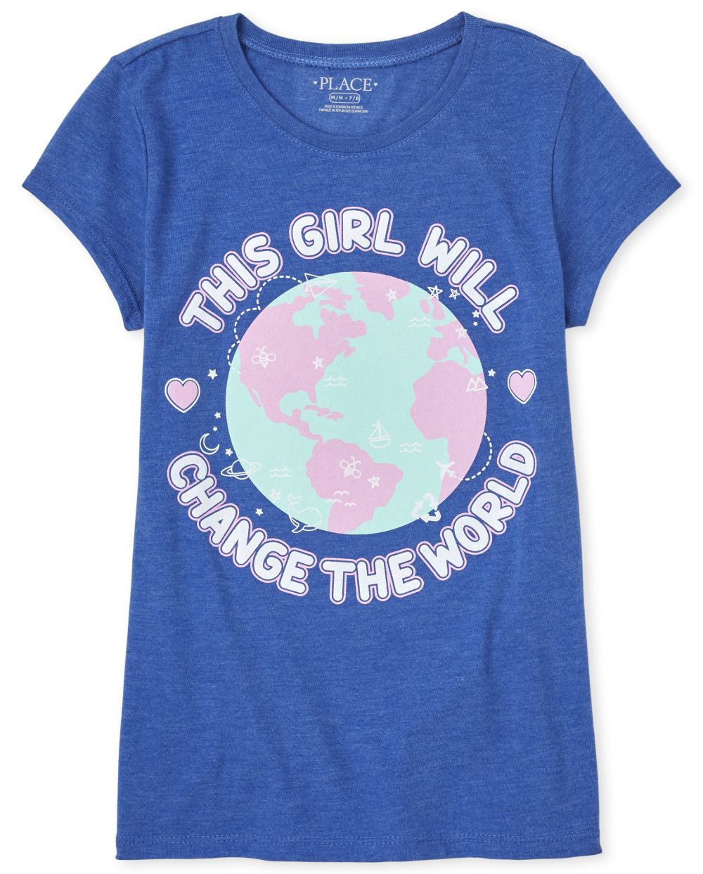 

Girls Change The World Graphic Tee - Blue T-Shirt - The Children's Place