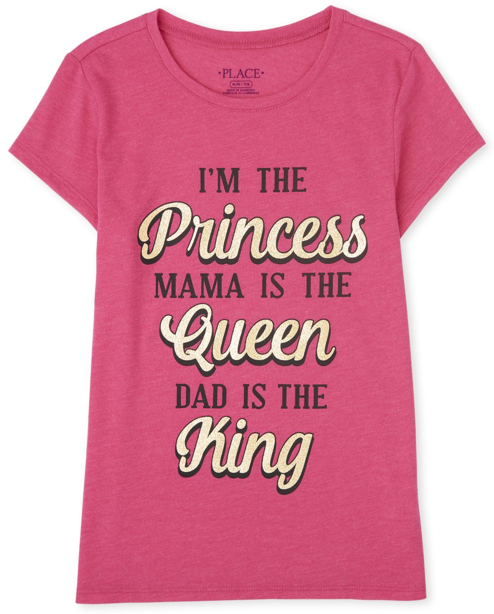 

s Glitter Princess Mom Dad Graphic Tee - Pink T-Shirt - The Children's Place