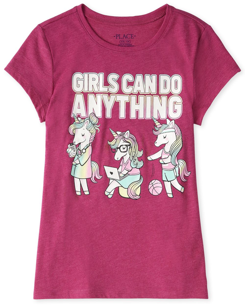 

s Can Do Anything Graphic Tee - Pink T-Shirt - The Children's Place