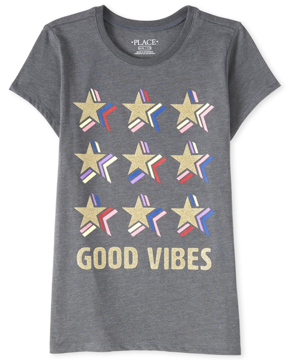 

s Good Vibes Graphic Tee - Gray T-Shirt - The Children's Place