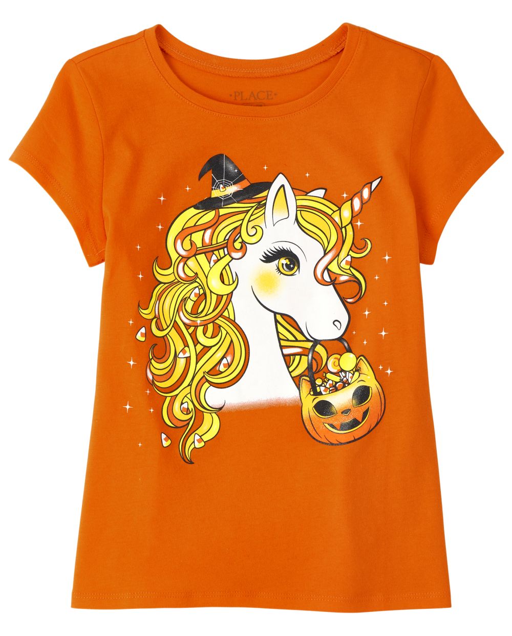 

s Halloween Unicorn Graphic Tee - Orange T-Shirt - The Children's Place