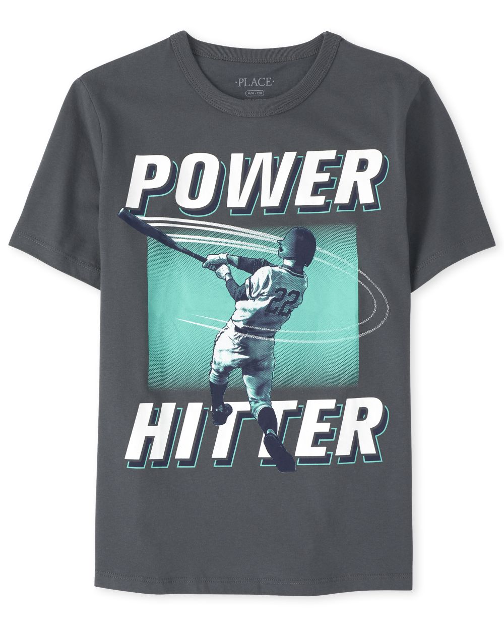 

s Boys Power Hitter Baseball Graphic Tee - Gray T-Shirt - The Children's Place