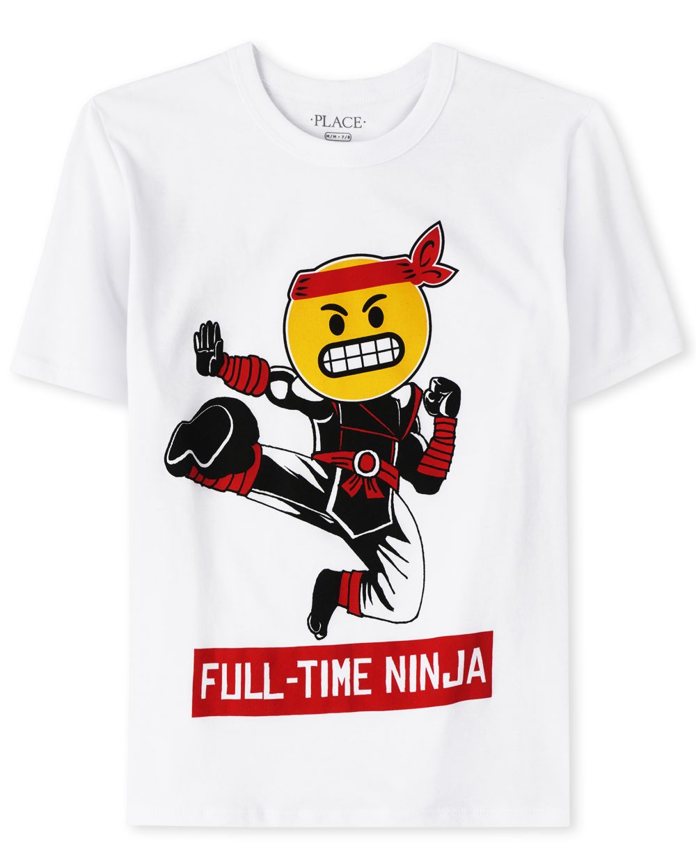 

s Boys Full Time Ninja Graphic Tee - White T-Shirt - The Children's Place
