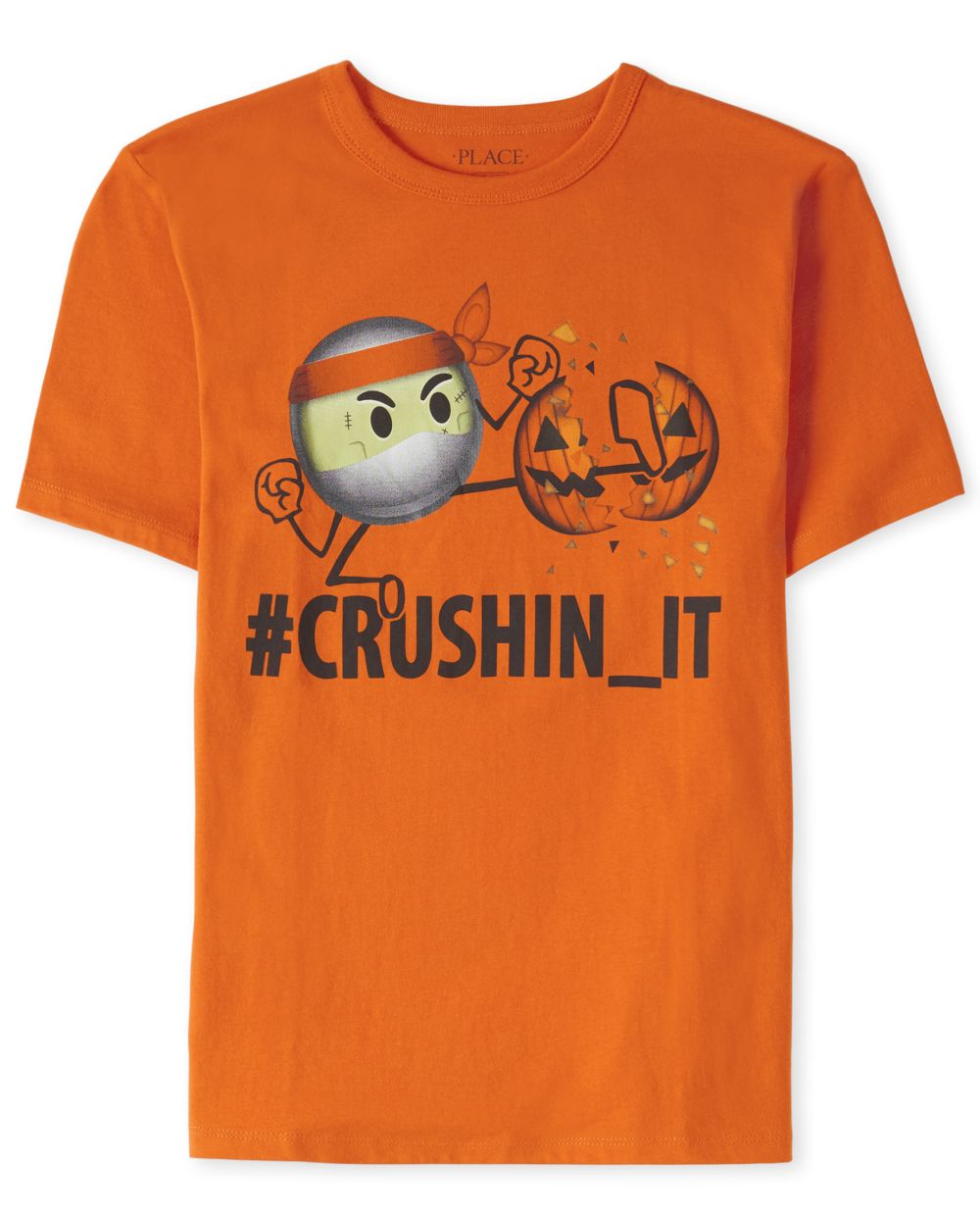 

s Boys Halloween Ninja Graphic Tee - Orange T-Shirt - The Children's Place