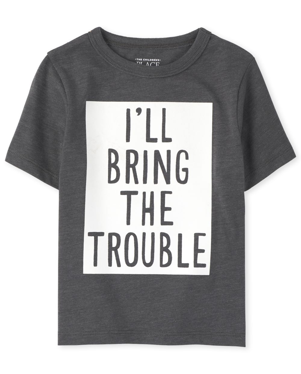 

s Baby And Toddler Boys Trouble Graphic Tee - Gray T-Shirt - The Children's Place