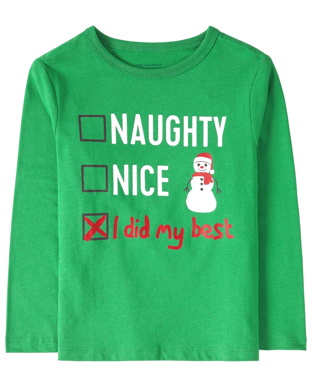 

s Baby And Toddler Boys Christmas Nice List Graphic Tee - Green T-Shirt - The Children's Place