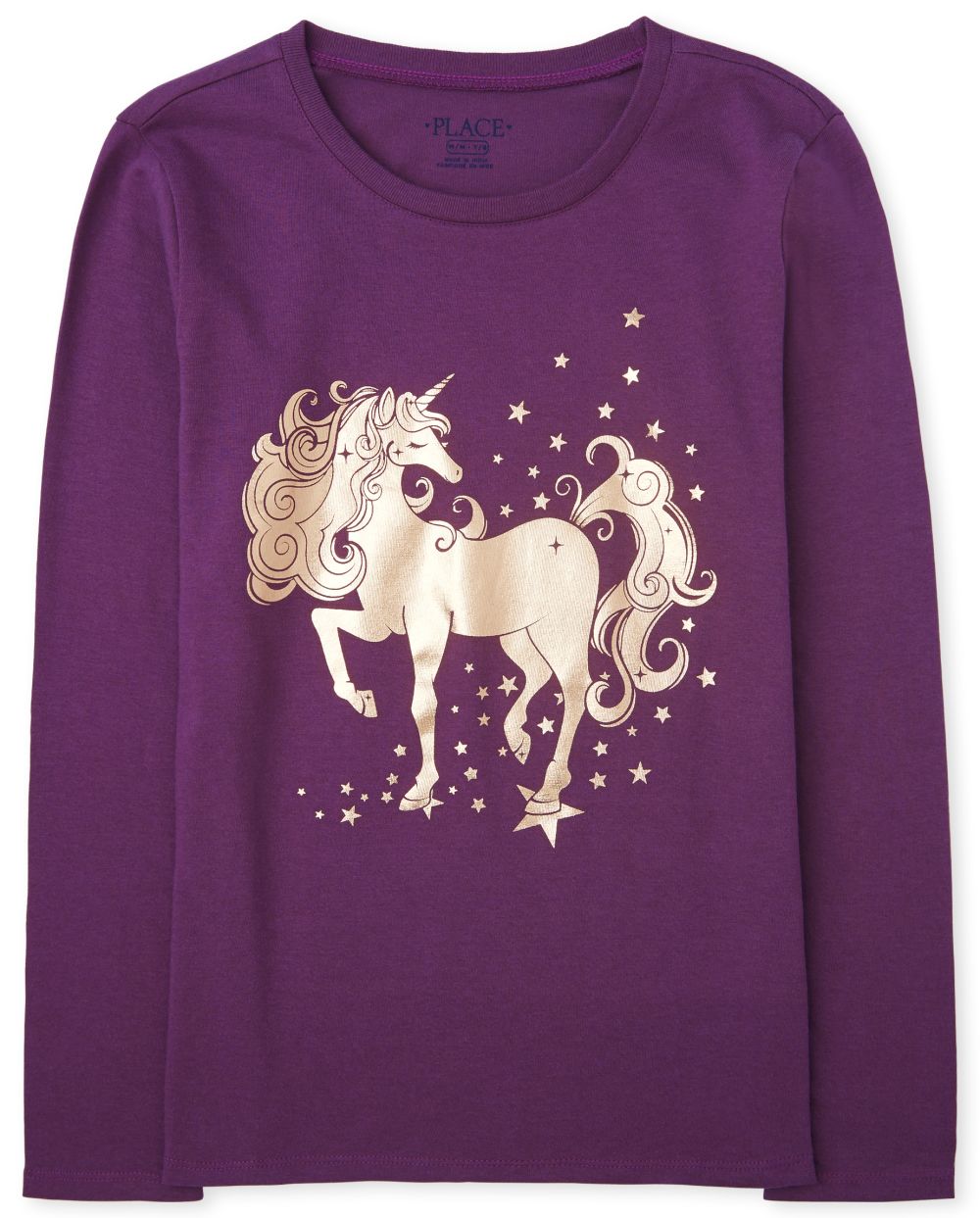 

Girls Foil Unicorn Graphic Tee - Purple T-Shirt - The Children's Place