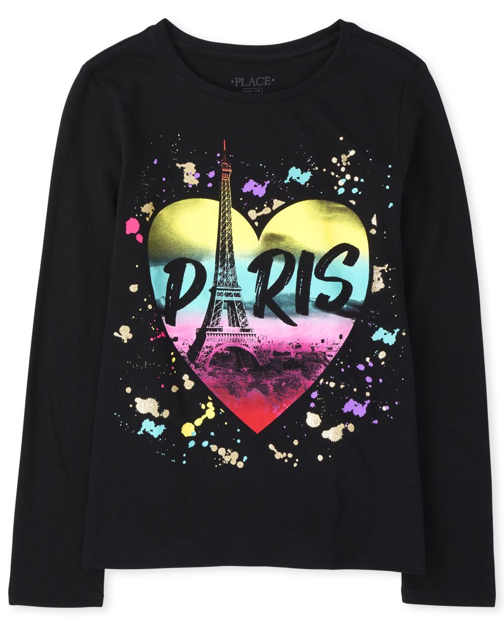 

Girls Paris Graphic Tee - Black T-Shirt - The Children's Place