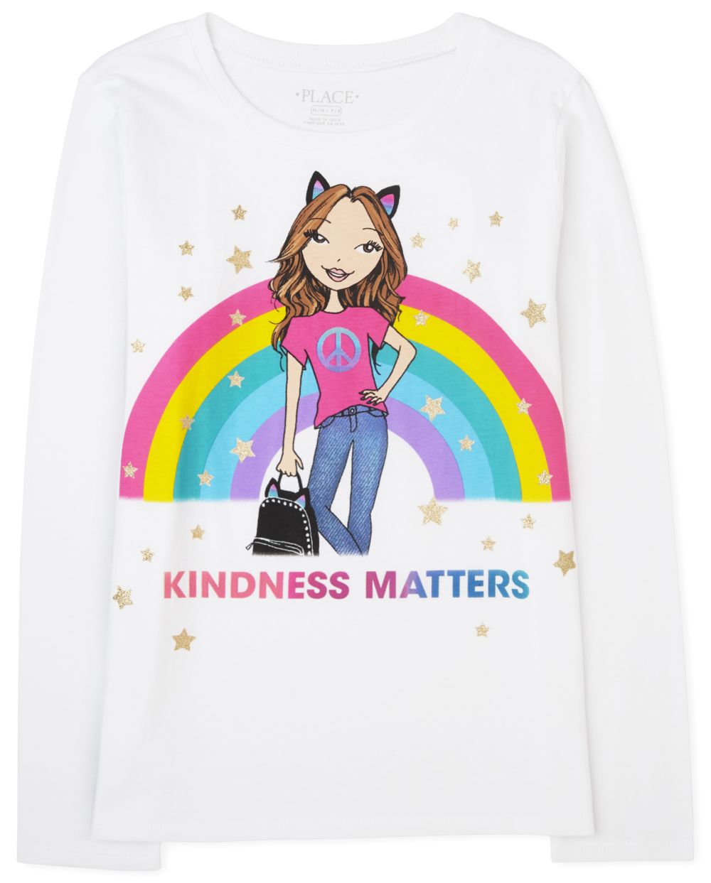 

Girls Kindness Graphic Tee - White T-Shirt - The Children's Place