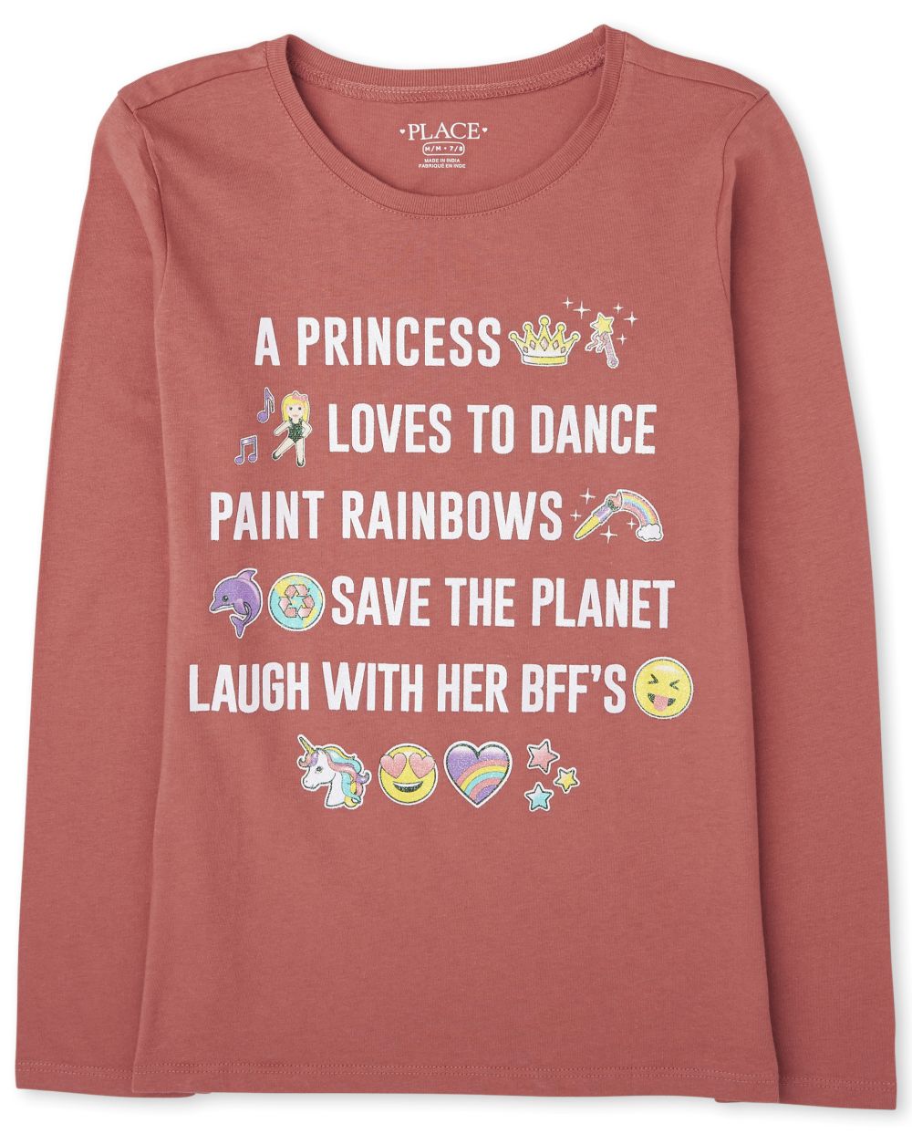 

Girls Emoji Story Graphic Tee - Red T-Shirt - The Children's Place