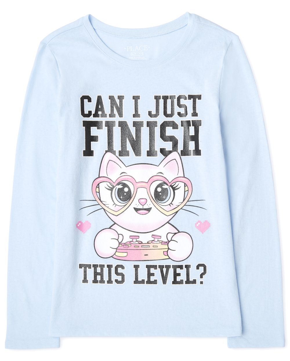 

s Video Game Cat Graphic Tee - Blue T-Shirt - The Children's Place