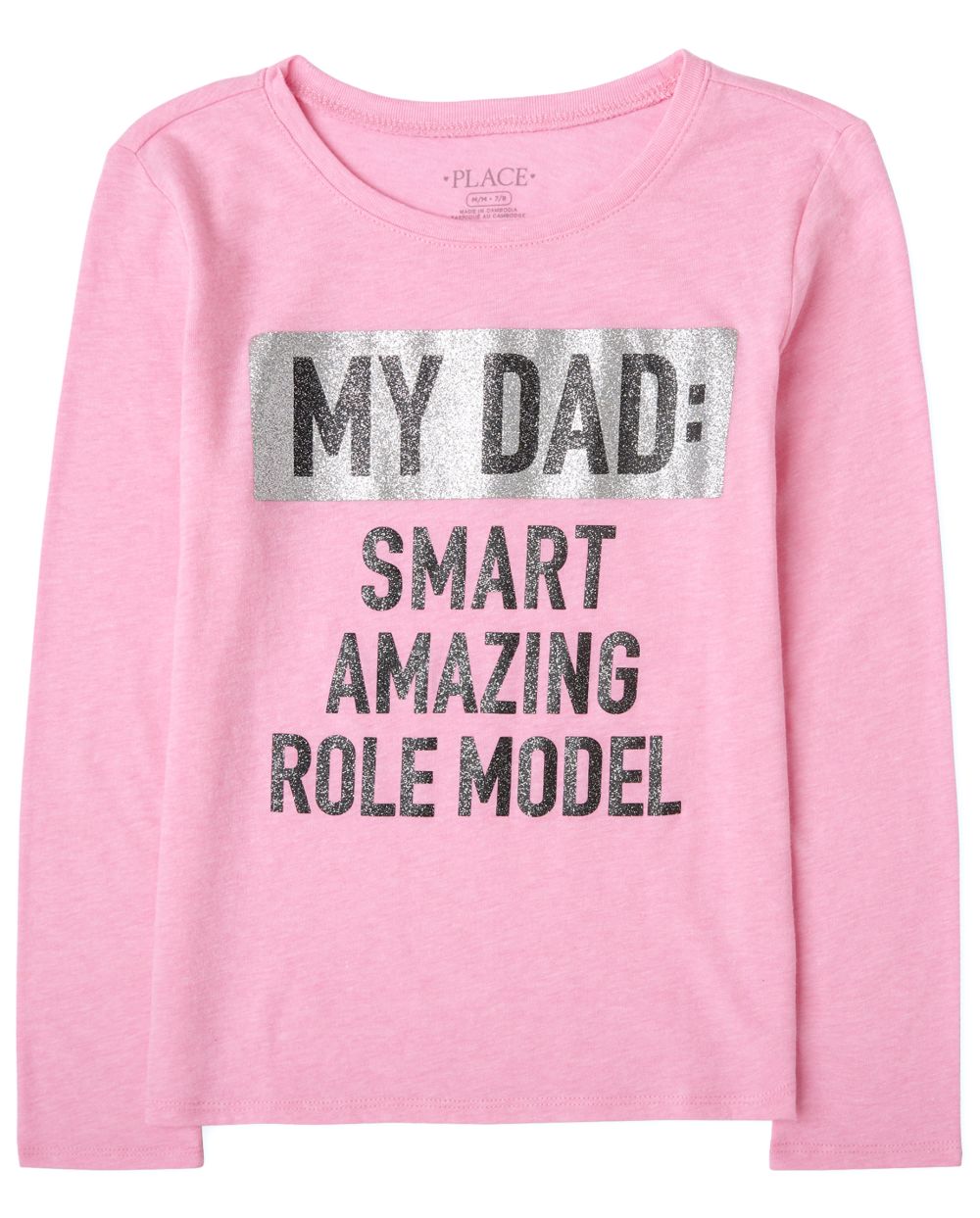 

s Glitter My Dad Graphic Tee - Pink T-Shirt - The Children's Place