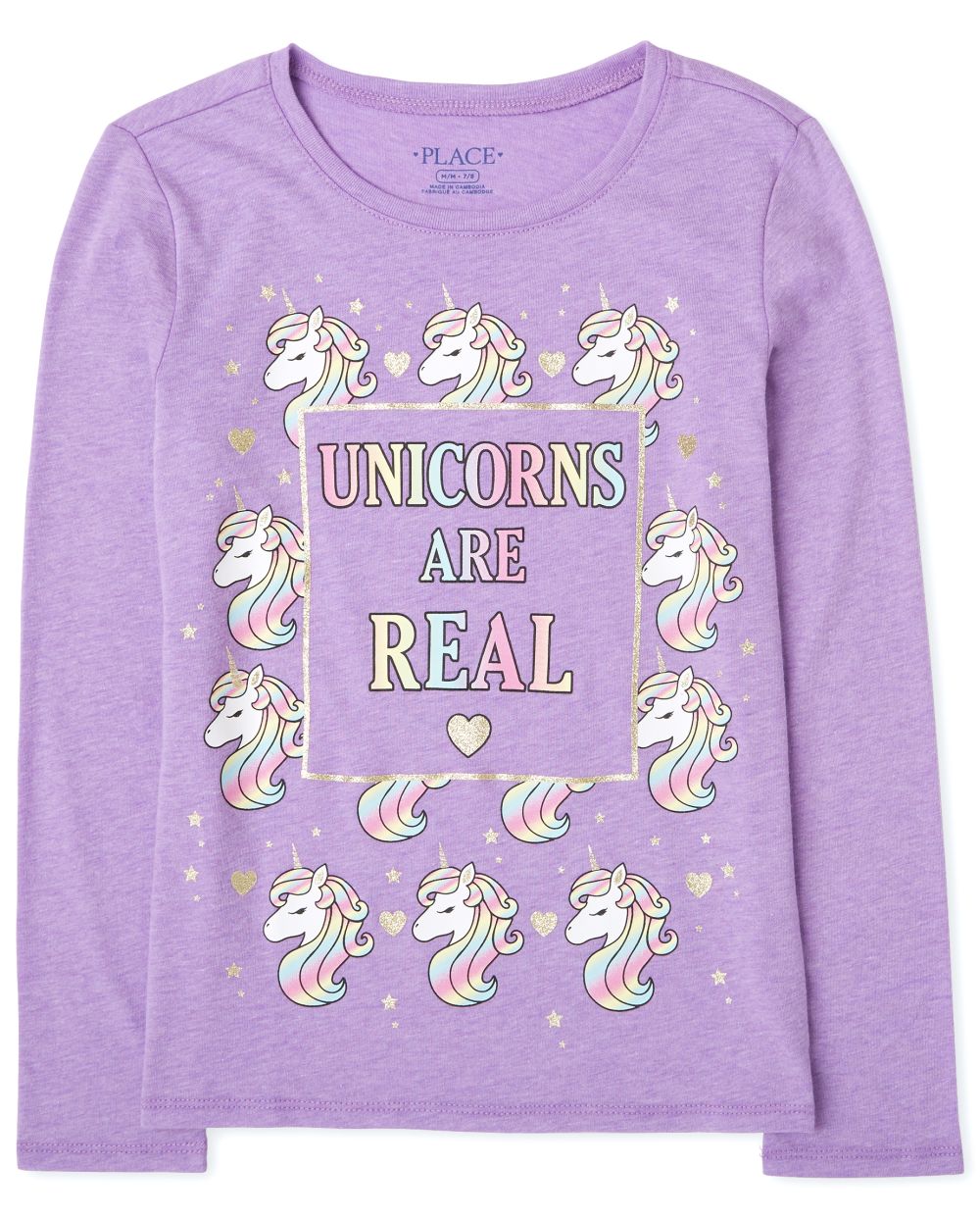 

s Unicorns Are Real Graphic Tee - Purple T-Shirt - The Children's Place