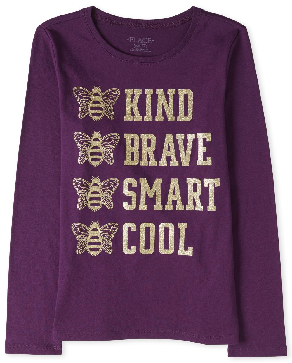 

Girls Glitter Bee Graphic Tee - Purple T-Shirt - The Children's Place