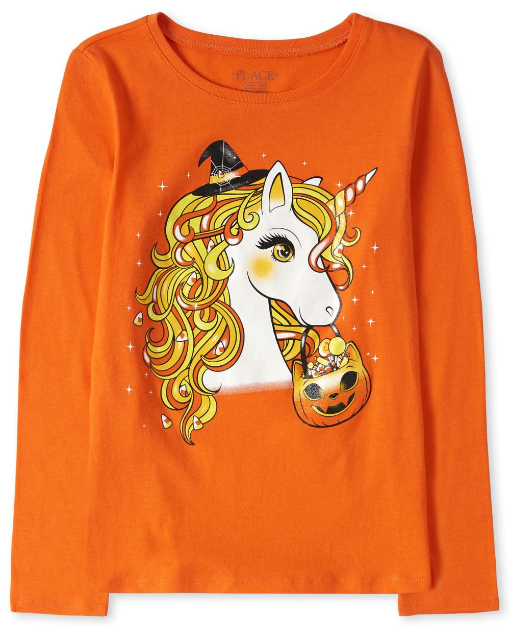 

s Halloween Unicorn Graphic Tee - Orange T-Shirt - The Children's Place