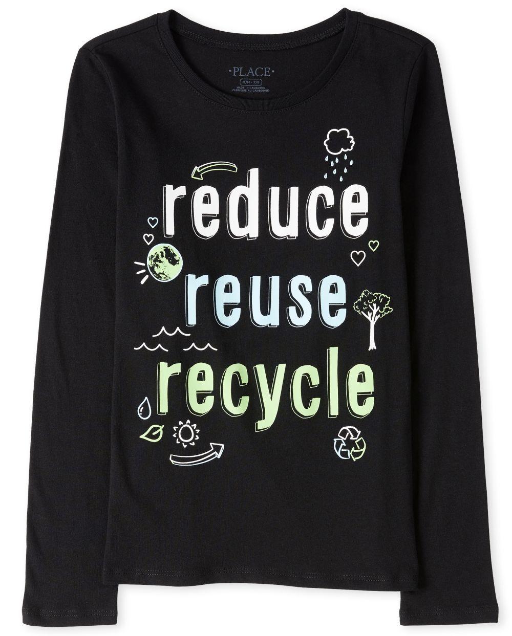 

s Recycle Graphic Tee - Black T-Shirt - The Children's Place