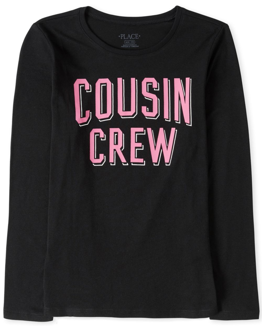 

Girls Cousin Crew Graphic Tee - Black T-Shirt - The Children's Place