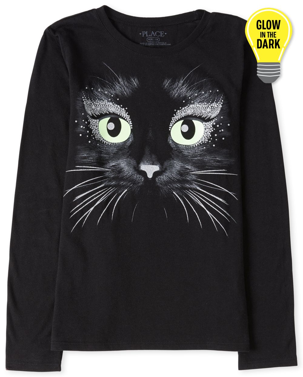 

s Halloween Glow Cat Graphic Tee - Black T-Shirt - The Children's Place