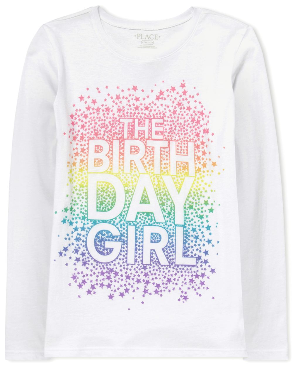 

Girls Glitter Birthday Graphic Tee - White T-Shirt - The Children's Place