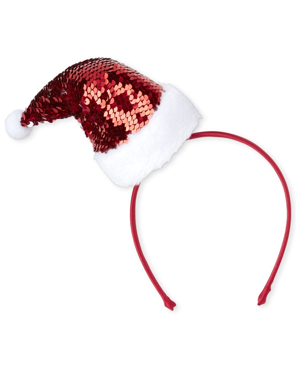 

Girls Christmas Flip Sequin Santa Hat Headband - Red - The Children's Place