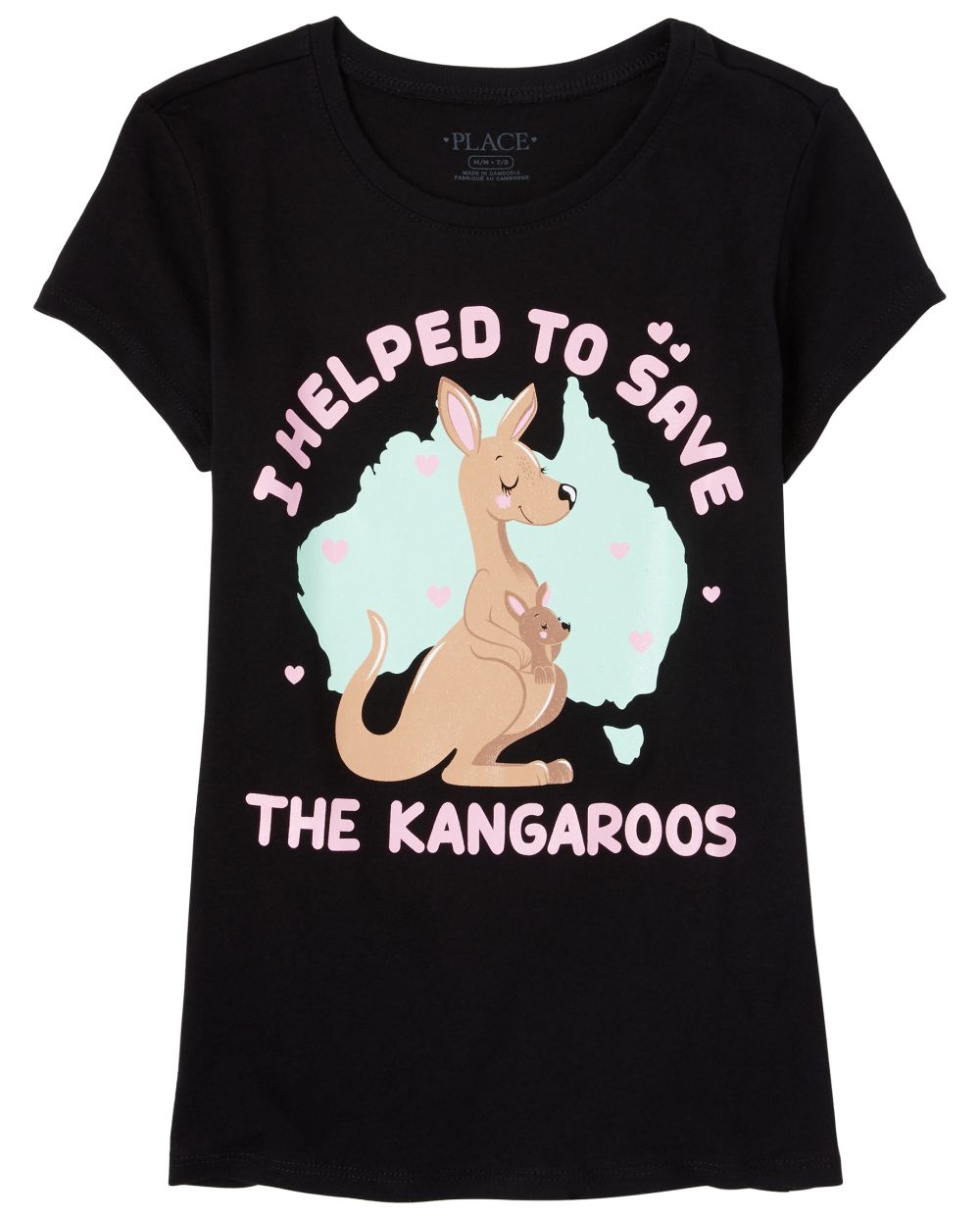 

s Save The Kangaroos Graphic Tee - Black T-Shirt - The Children's Place
