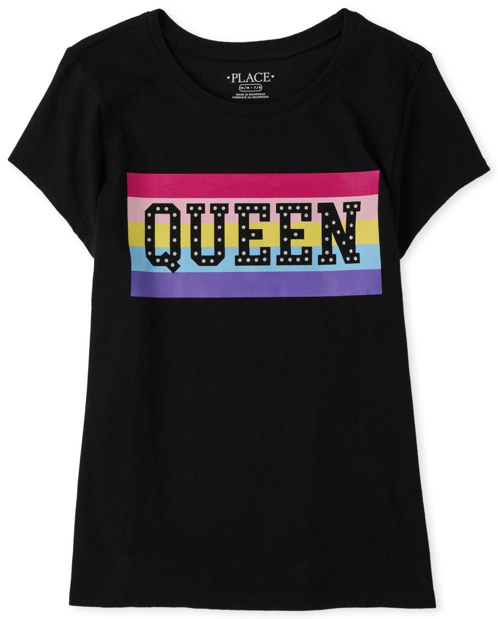 

s Rainbow Queen Graphic Tee - Black T-Shirt - The Children's Place