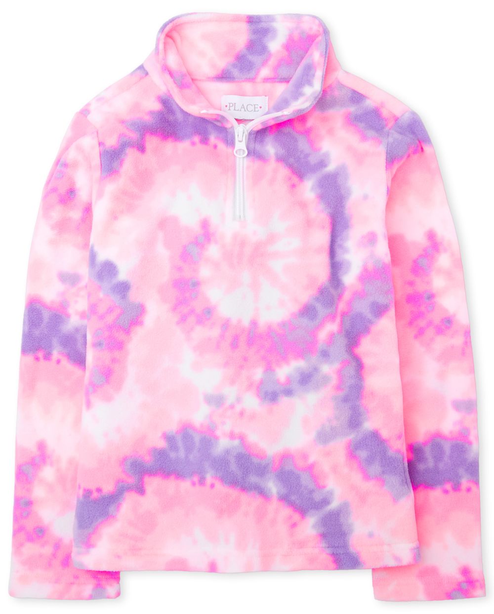 

Girls Print Glacier Fleece Half Zip Pullover - Pink - The Children's Place