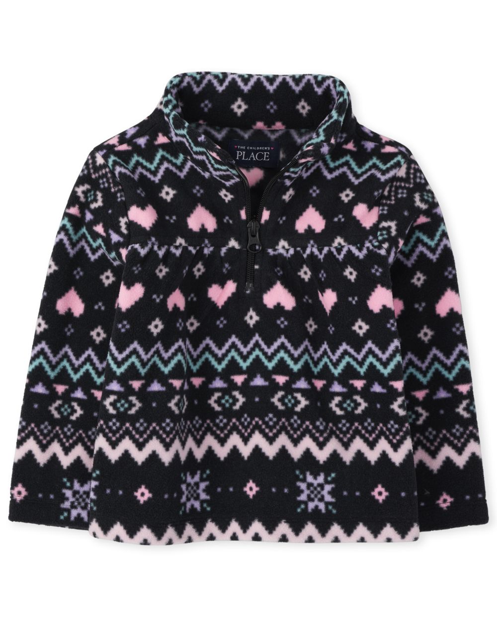 

s Toddler Print Glacier Fleece Half Zip Pullover - Black - The Children's Place