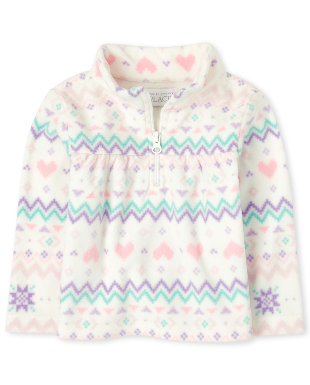 

s Toddler Print Glacier Fleece Half Zip Pullover - White - The Children's Place