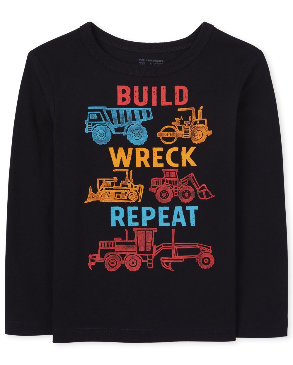 

s Baby And Toddler Boys Construction Graphic Tee - Black T-Shirt - The Children's Place